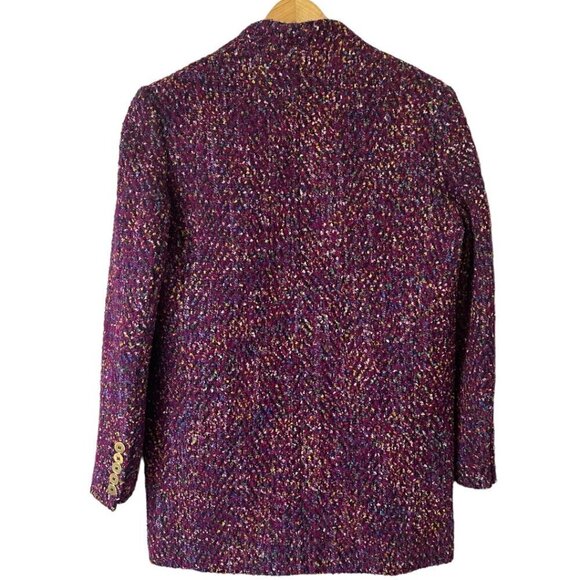 New Veronica Beard Crispin Metallic Tweed Oversized Blazer Coat 8 Contemporary - Picture 7 of 15